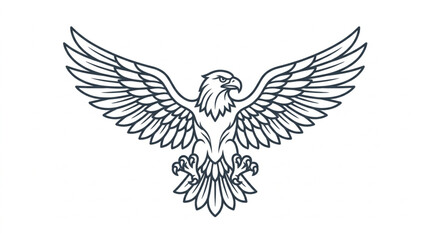 Fototapeta premium Eagle bird illustration with spread wings and talons.
