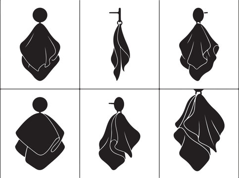 Minimalist Black Draped Handkerchief Earring Silhouette Collection