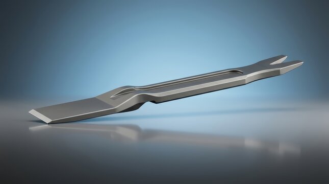 Flat pry bar 3D render leverage tool designed for separation lifting removal applications and maintenance operations
