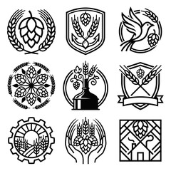Obraz premium Beer brewery logo designs.