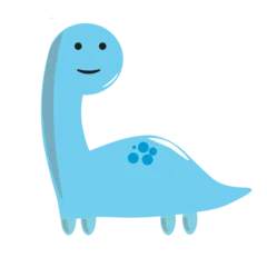 Fototapete Dinosaurier Cute Blue Brontosaurus  © Kurnia