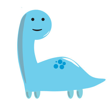 Cute Blue Brontosaurus