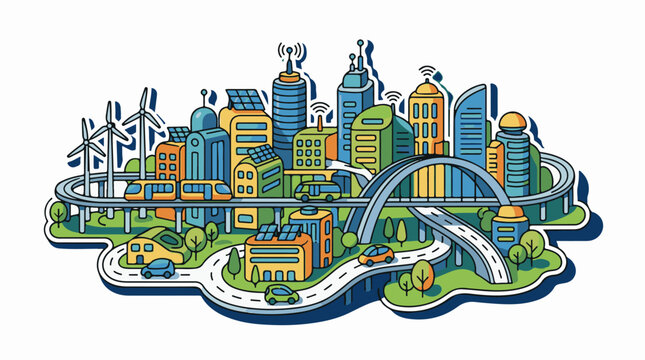 Eco-friendly city with futuristic transportation and renewable energy (1)