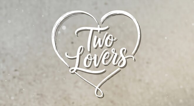 Elegant cursive script the love monogram on textured paper.