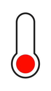 Temperature thermometer icon animation. Classic glass thermometer temperature going up, Thermometer cooling animation on alpha channel transparent background