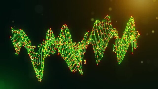 Animated Panama map reveal created from neural network nodes and flowing data connections with connected intelligence text on a glowing green yellow orange technology background.