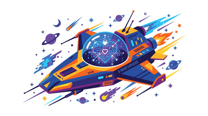 Space Ship with Cockpit Window. © SuryaAji