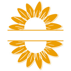 Fototapeta premium Split Sunflower Monogram SVG Frame