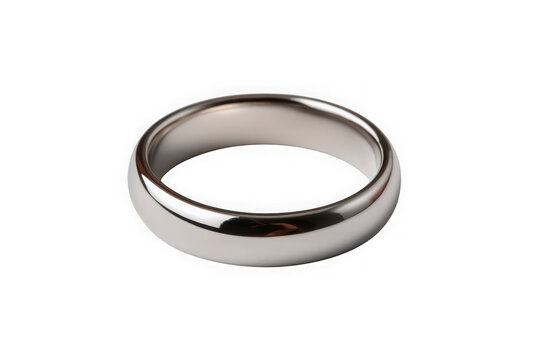 Simple shiny silver wedding ring band
