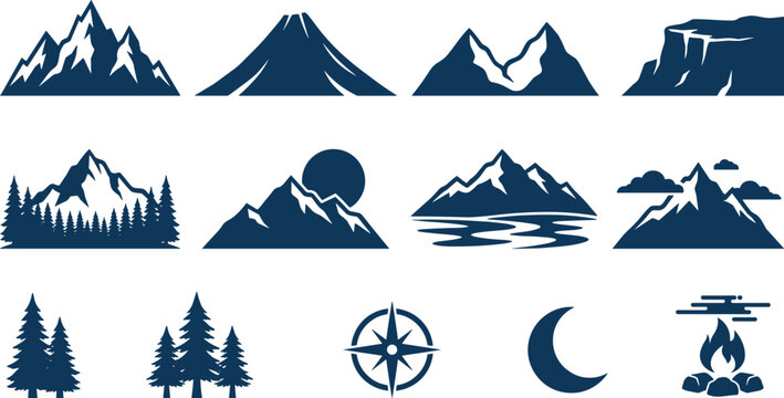 Mountain Illustration Featuring Nature and Outdoor Scenes in Vector Artwork