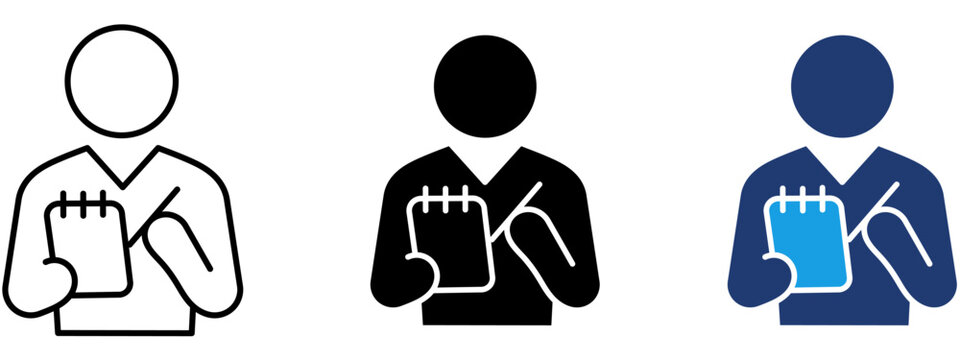 Journalist Reporter Editable Stroke icon collections. Containing Interview, Notepad, Press, Media and more icons.