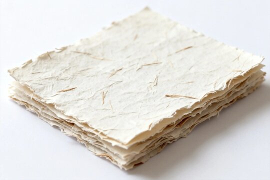 Stack of Natural Handmade Paper Sheets
