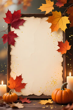 Autumne junk journal page for scrapbook , paper card craft, ephemera, winter holiday background