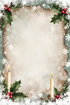 Vintage Christmas junk journal page for scrapbook , paper card craft, ephemera, winter holiday background
