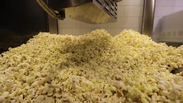 Popcorn inside a popcorn machine