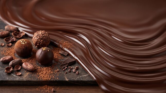 Premium Chocolate Dessert Background with Copy Space for World Chocolate Day