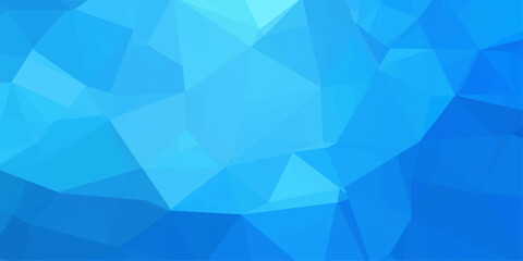 Obraz premium Abstract Blue Geometric Triangle Background with Polygon Mosaic Pattern Digital Light Texture Vector Illustration for Modern Technology Business Banner Wallpaper Design