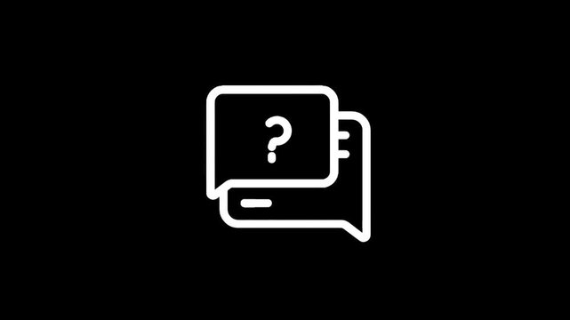 Question mark inside a chat bubble icon representing communication and inquiry