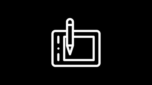 Digital drawing tablet and stylus icon representing graphic design and digital art creation