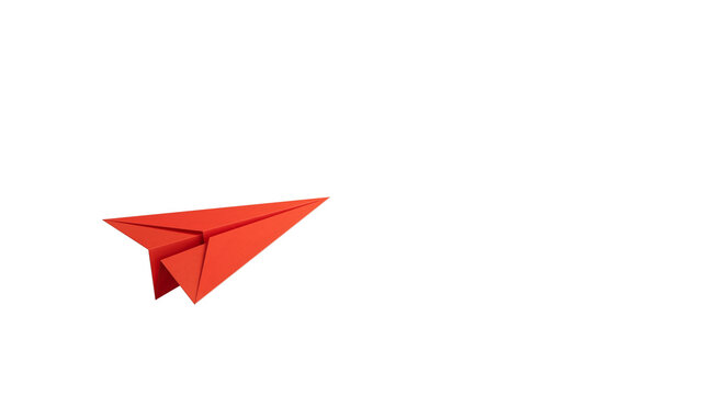 Different business concept.new ideas. paper art style.Leaderplane concept with red paper plane leading.Supports PNG files with transparent backgrounds.