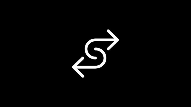 Symmetrical arrows forming a loop, symbolizing exchange, connection, and continuous movement