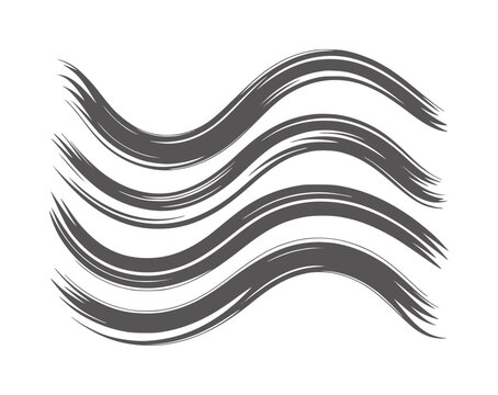Dark grey brush stroke waves white abstract black charcoal clean