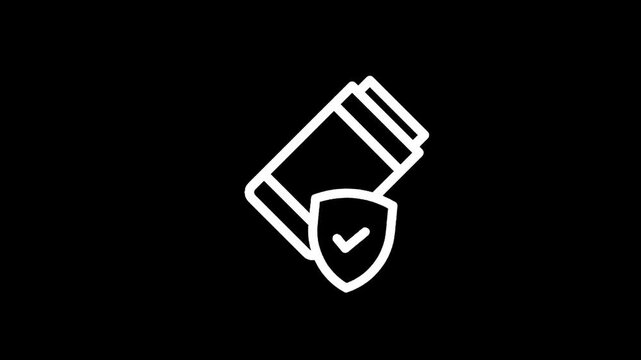 Secure document icon with shield and checkmark, representing safety and verification