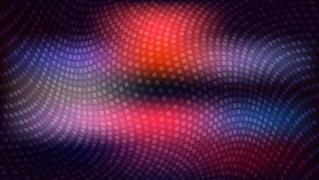 Abstract colorful pixel art background with glowing red and purple squares and digital block shapes