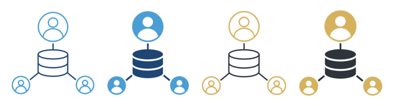 user database network connection diagram icon set on transparent background