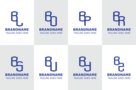 Letters BL BO BP BR BS BU BY BZ Logo Set Modern Monogram