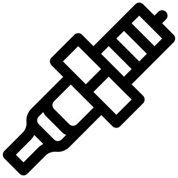 Spark plug. Editable stroke vector icon.