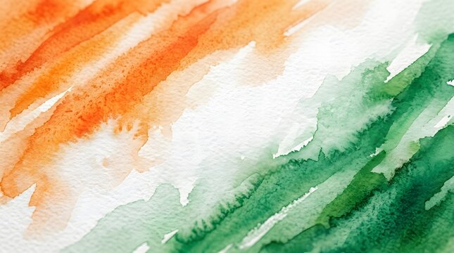 Watercolor wash in saffron white and emerald green abstract texture