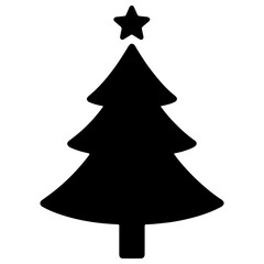 Fototapeta premium Black christmas tree vector silhouette