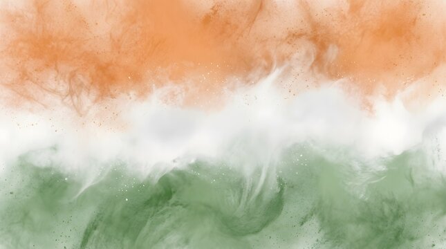 Watercolor wash in the colors of the indian flag abstract patriotic design