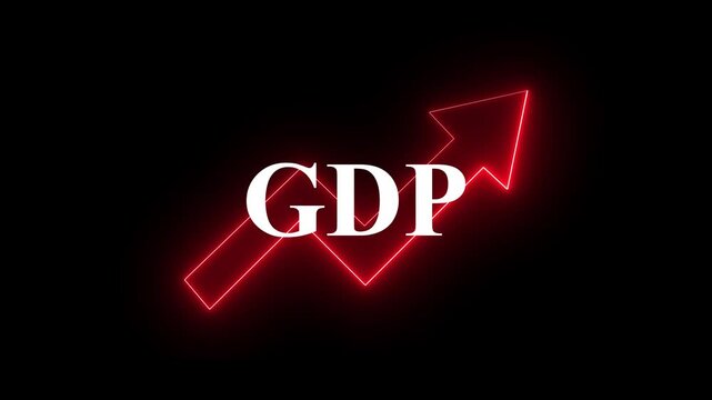 GDP growth economy finance investment market chart arrow profit trend surge GDP growth economy finance investment bar chart arrow coin stack rising optimism and challenge.4k animation video