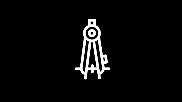 Simple white line drawing of a compass on a black background, representing geometry and precision