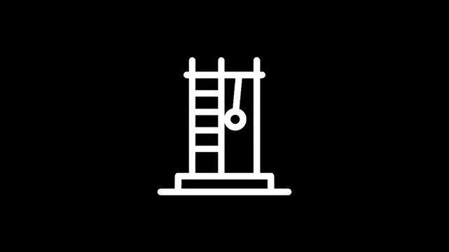 Simple line icon of a climbing frame with a ring for gymnastics or play