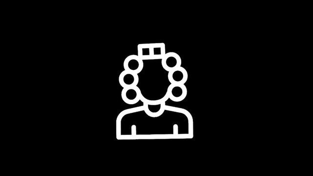 Stylized icon of a person wearing a wig and judicial wig, symbolizing law and justice