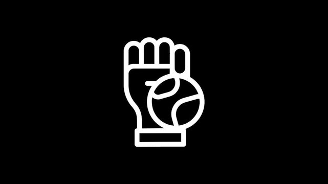 Fist holding a baseball icon, symbolizing victory, power, and sports achievement