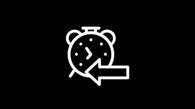 Alarm clock icon with an arrow pointing to it, symbolizing time management and deadlines