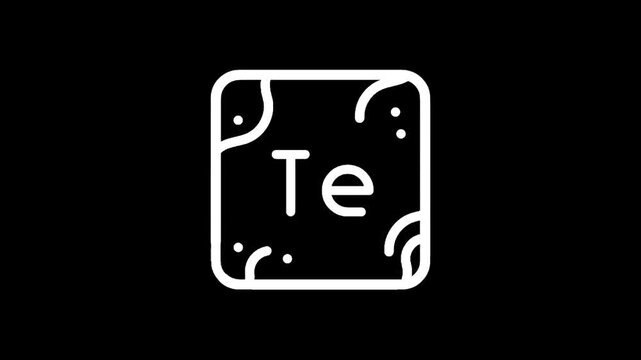 Periodic table element 52 Te symbol for Tellurium with atomic number and electron configuration