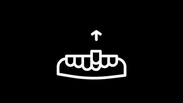 Icon representing a tooth being extracted or removed from the gum line
