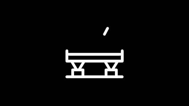 Simple line art icon representing a car spoiler or wing on a black background