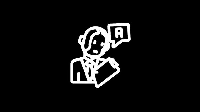 Confused businessman holding clipboard with question mark speech bubble above head