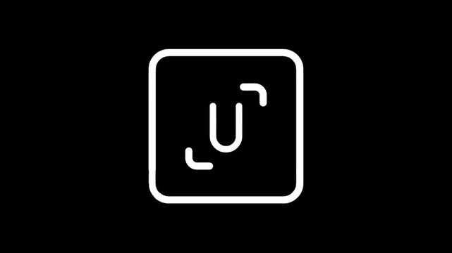 Periodic table element symbol for Uranium (U) with atomic number 92