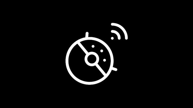 Smart home robot vacuum cleaner with Wi-Fi signal icon, minimalist line art