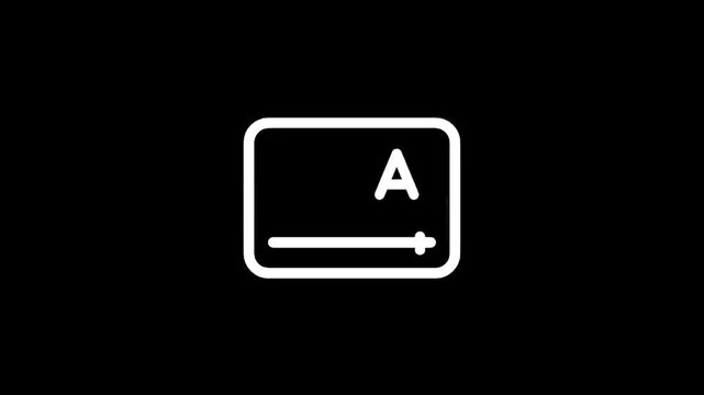 Simple white icon representing a video player with a subtitle option