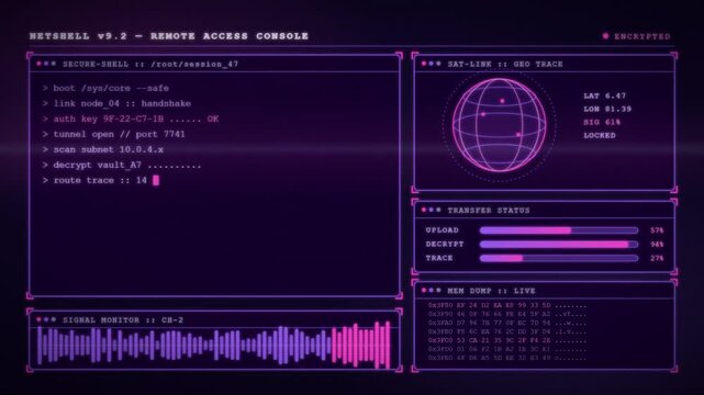 Remote access terminal console granting permission after hacking network tunnel