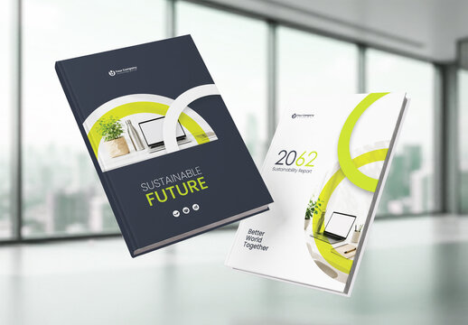 Modern Eco Friendly Sustainability Annual Report Cover and Company Profile Template.
