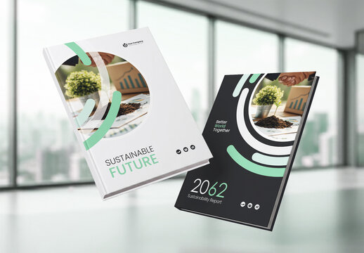 Modern Eco Friendly Sustainability Annual Report Cover and Company Profile Template.
